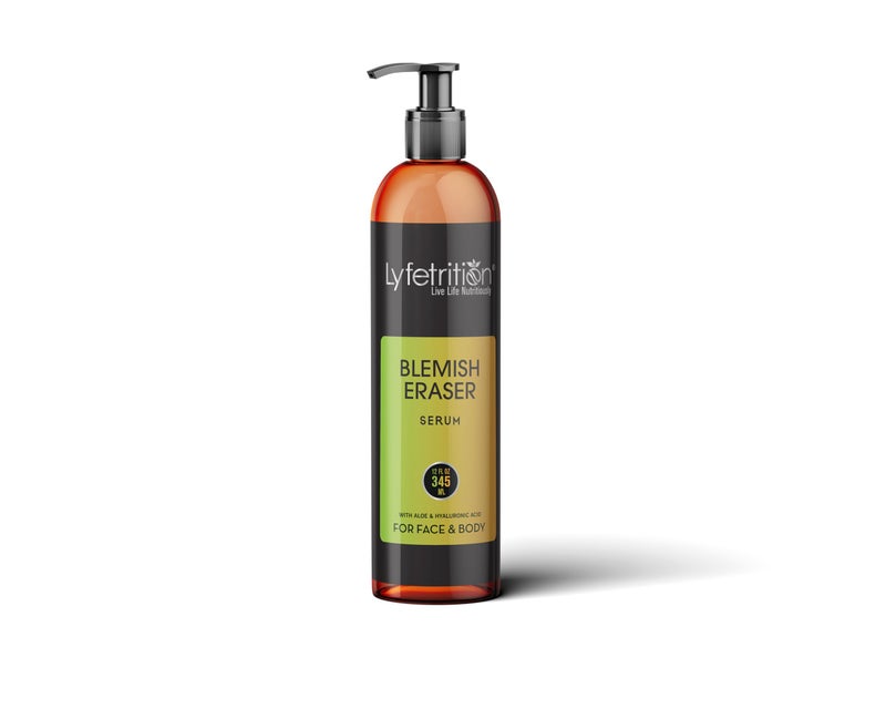 Blemish Eraser Serum by Lyfetrition reduce wrinkles on the face and lighten dark spots and Marks pure hyaluronic acid serum with moisturizer Aloe and vitamin c infused serum 12 fl oz